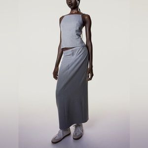 H&M NWT Gray MIDI Skirt